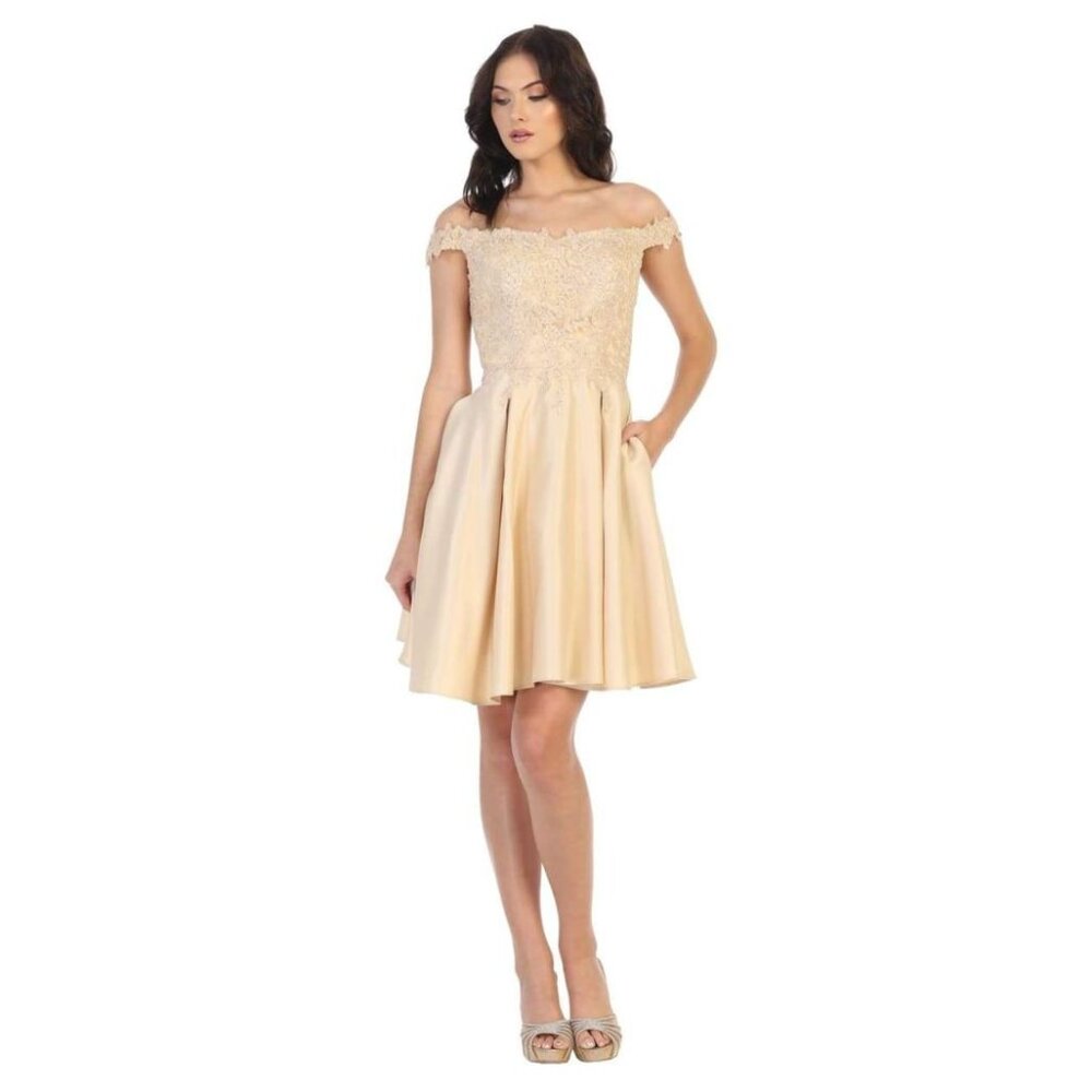 Champagne Dama Dresses for Quinceañera Style in MQ1766